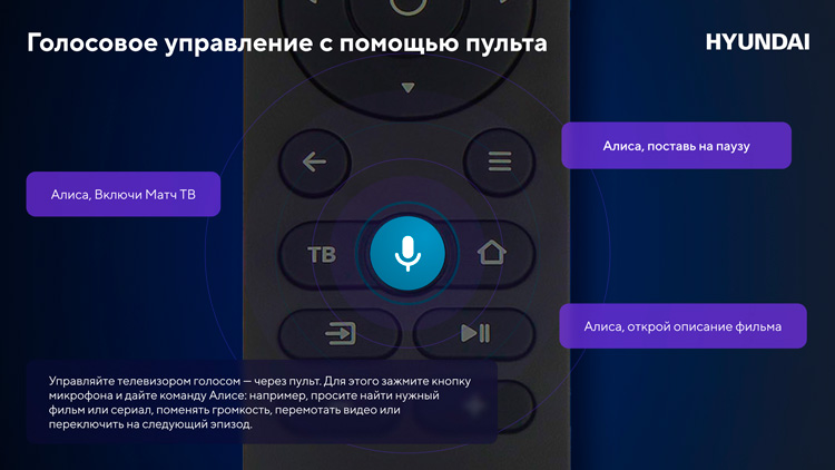 Голосовое управление с помощью пульта